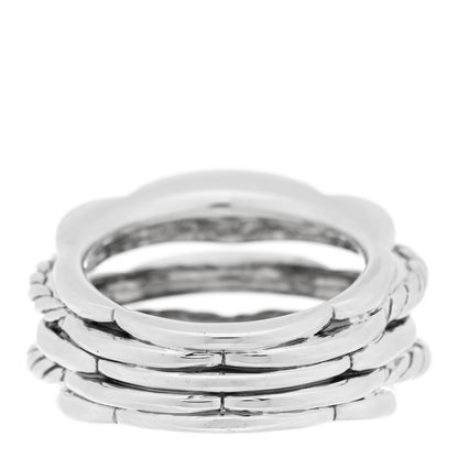 David Yurman Sterling Silver Diamond 15mm Tides Dome Ring 53 6.25 3 of 4