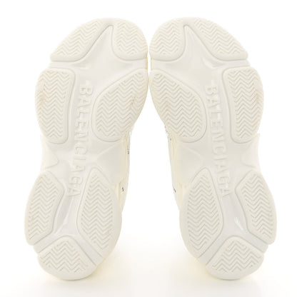 Balenciaga Technical Fabric Allover Logo Womens Triple S Sneakers 40 White Black 5 of 9