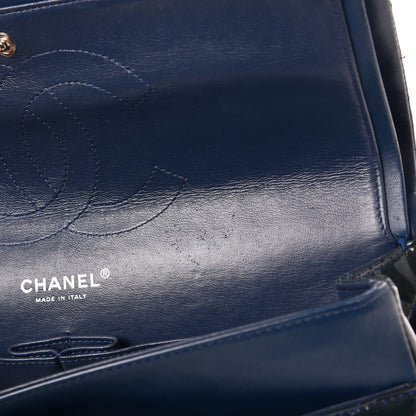 Chanel Patent Quilted Jumbo Double Flap Blue 9 of 17