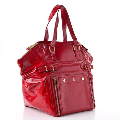 Saint Laurent Patent Large Downtown Red 3 of 7
