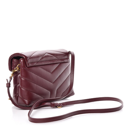 Saint Laurent Calfskin Y Quilted Monogram Toy Loulou Monogram Crossbody Bag Rouge Legion 3 of 11