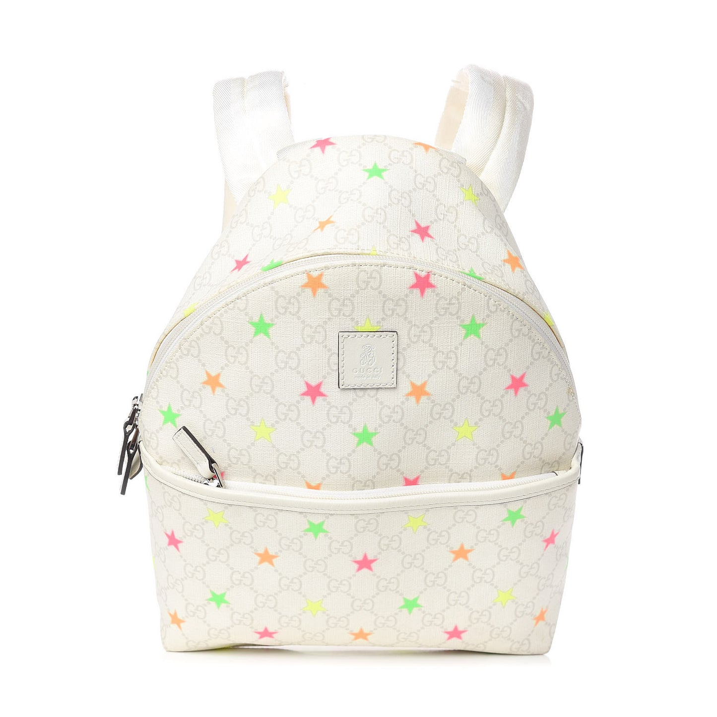 GG Supreme Monogram Stars Childrens Backpack White