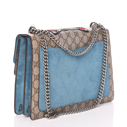 Gucci GG Supreme Monogram Angry Cat Embroidered Medium Dionysus Shoulder Bag Beige Ultramarine 3 of 9