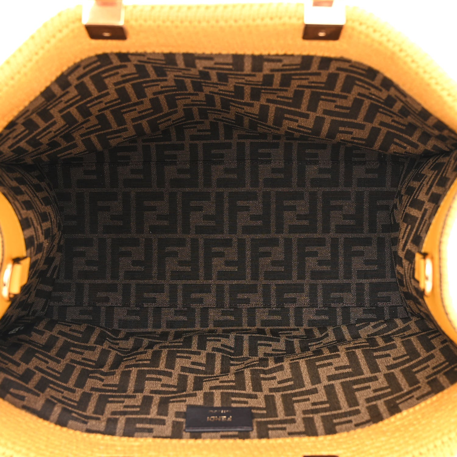 Fendi Crochet Vitello King Logo Plexiglass Medium Fendi Sunshine Shopper Tote Mimosa Panna 5 of 13