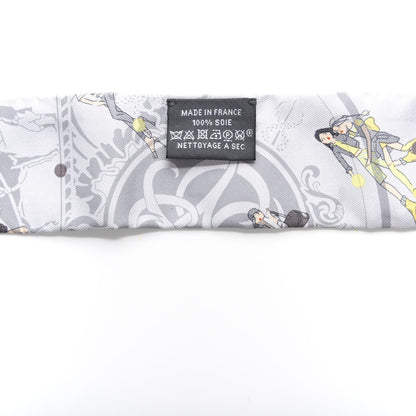 Hermes Silk Ex-Libris Les Parisie Twilly Gris Perle Jaune Soufre 2 of 4