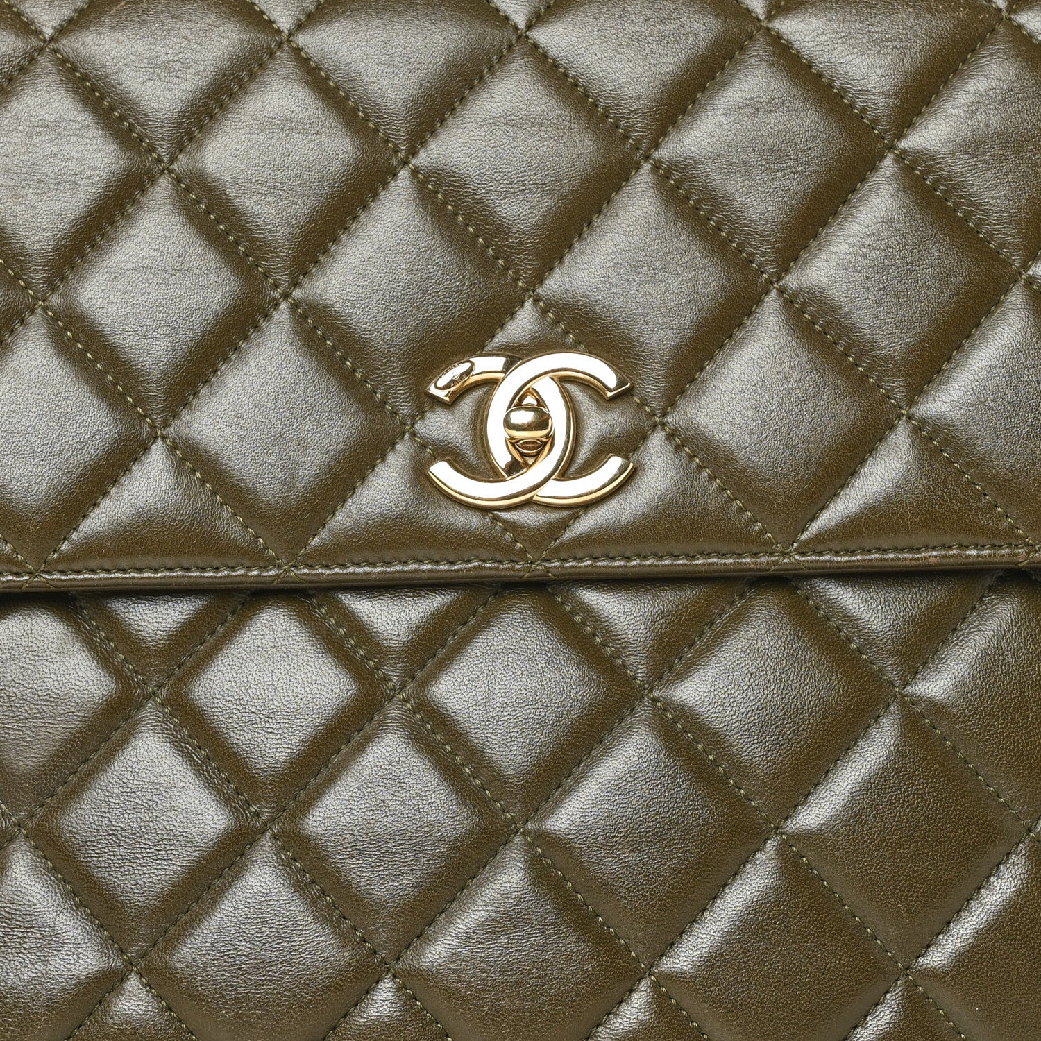 Chanel Lambskin Quilted Large Trendy CC Dual Handle Flap Bag Khaki 8 of 11