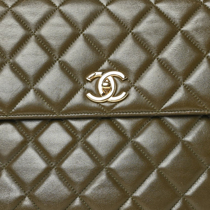 Chanel Lambskin Quilted Large Trendy CC Dual Handle Flap Bag Khaki 8 of 11