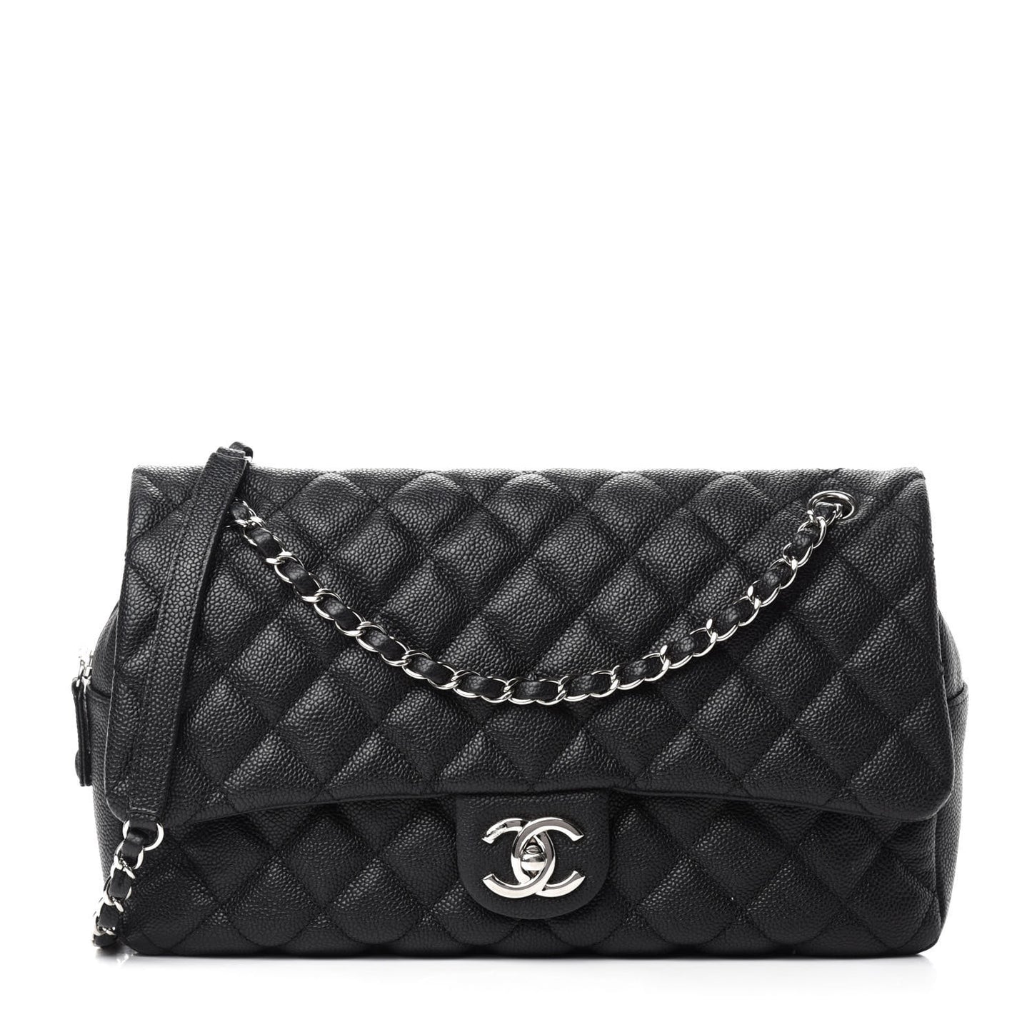 Caviar Quilted Jumbo Easy Flap Black
