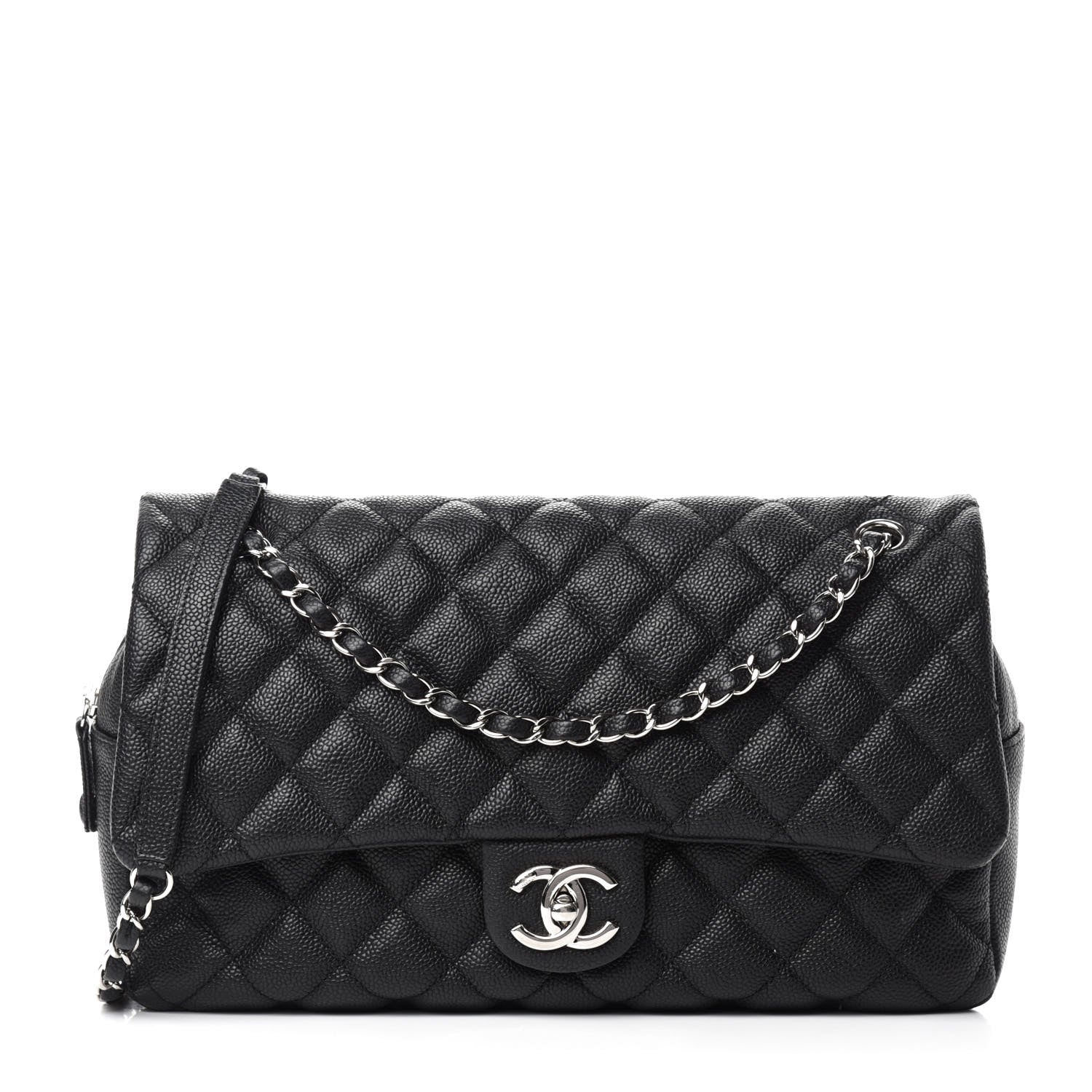 Chanel Caviar Quilted Jumbo Easy Flap Black 1 of 8