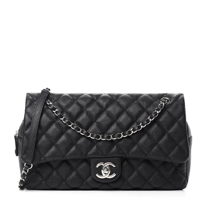 Chanel Caviar Quilted Jumbo Easy Flap Black 1 of 8
