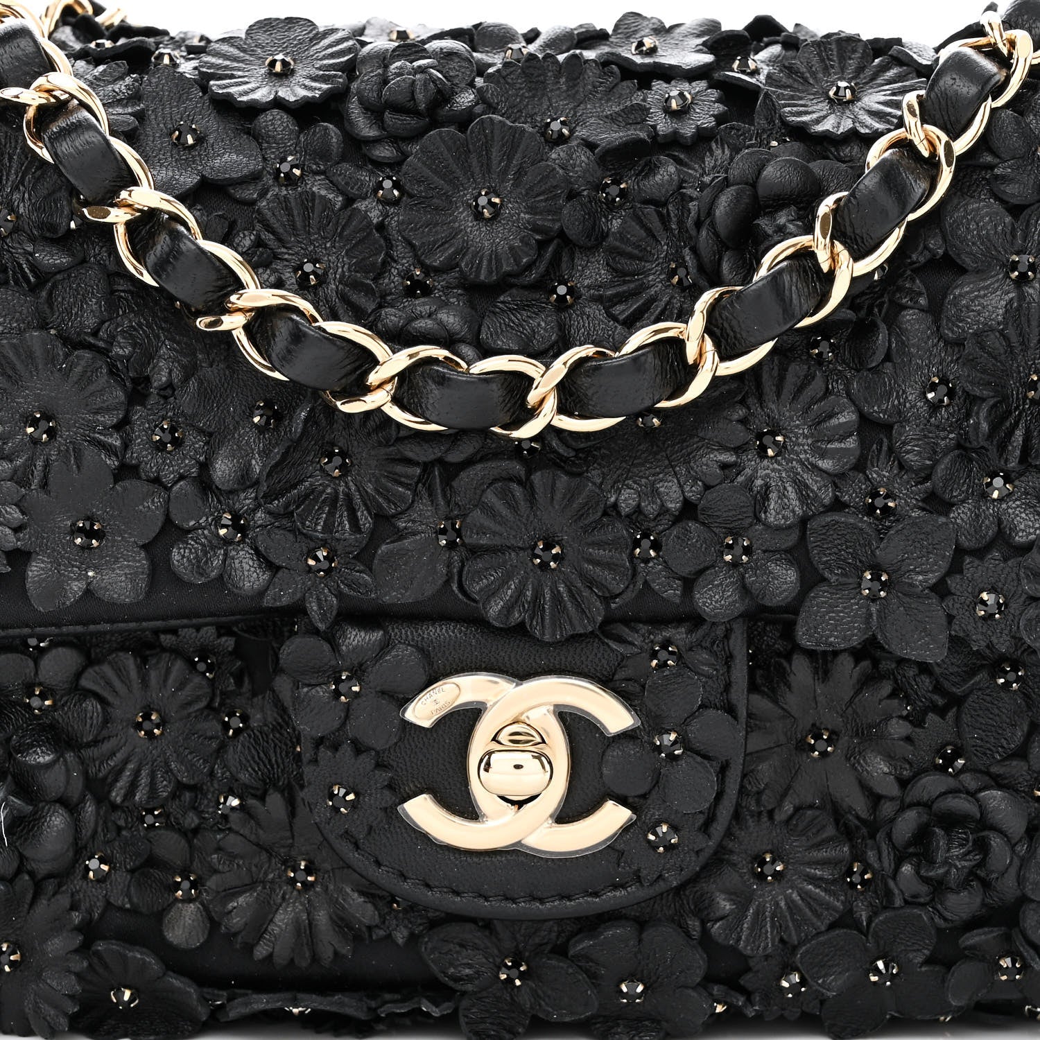 Chanel Lambskin Small Camellia Flap Black 8 of 11