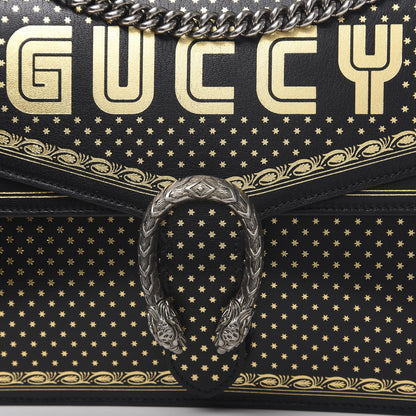 Gucci X SEGA Calfskin GUCCY Stars Medium Dionysus Shoulder Bag Black Gold 12 of 12