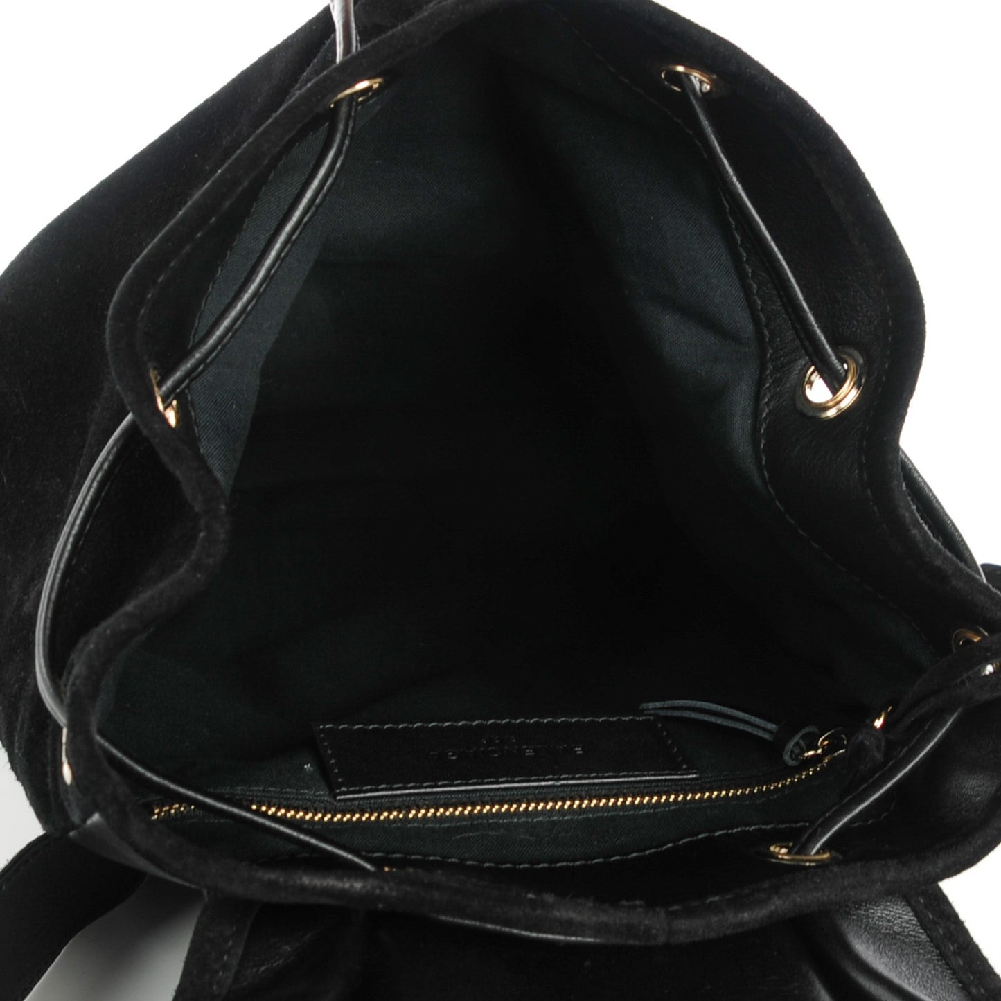 Baby Daim Suede Classic Hardware Traveler Backpack Black