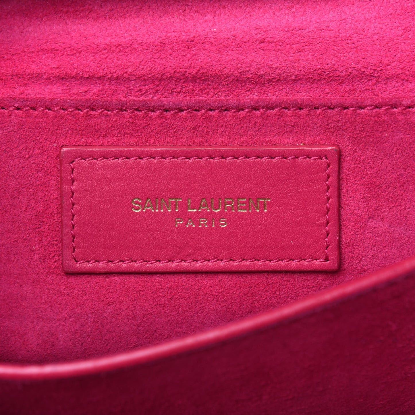 Calfskin Small Classic Y Satchel Fuchsia