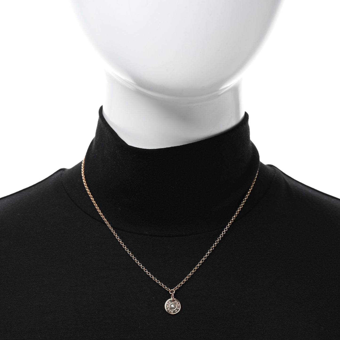 18K Rose Gold Diamond Gambade Clou de Selle Necklace