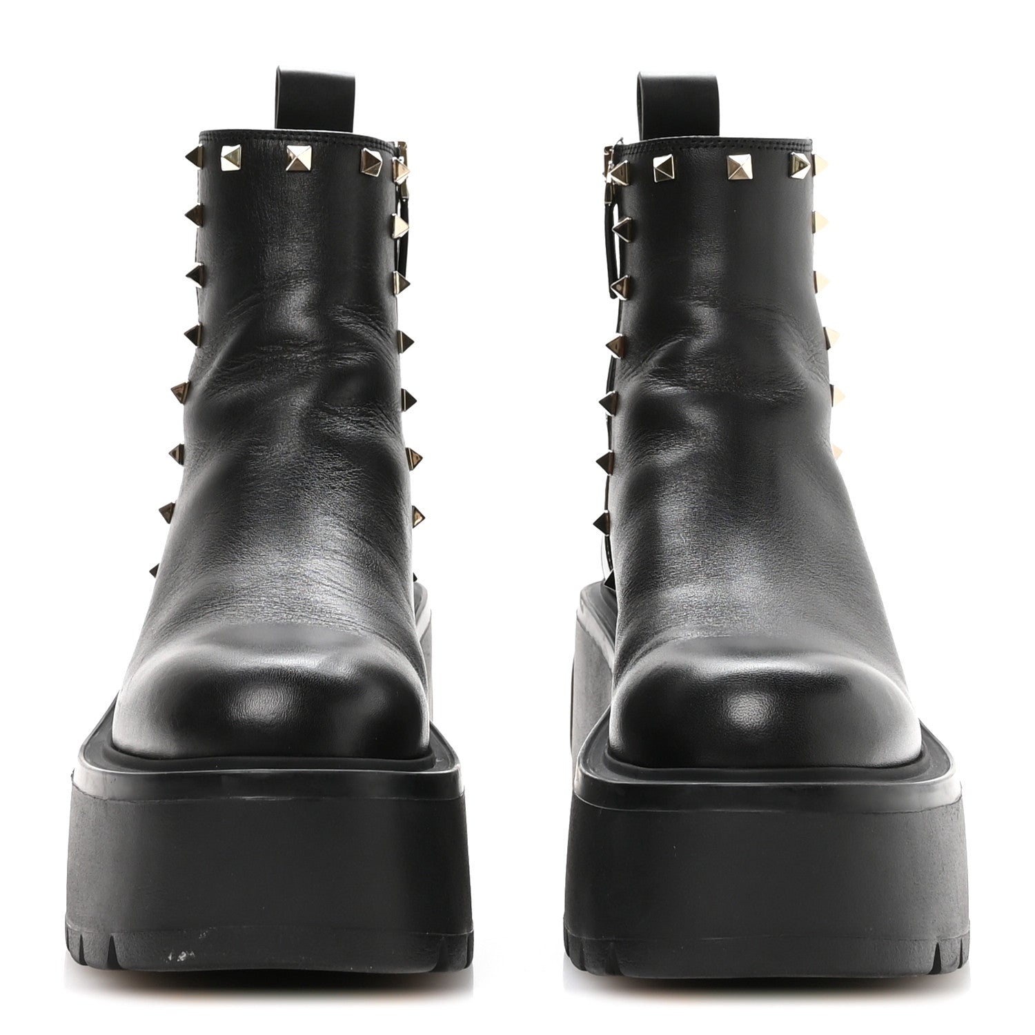 Valentino Garavani Calfskin Rockstud VLOGO Uniqueform Chelsea 55/85mm Flatform Ankle Boots 38.5 Black 3 of 10