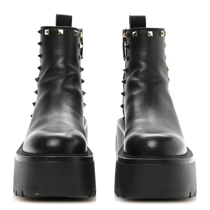 Valentino Garavani Calfskin Rockstud VLOGO Uniqueform Chelsea 55/85mm Flatform Ankle Boots 38.5 Black 3 of 10
