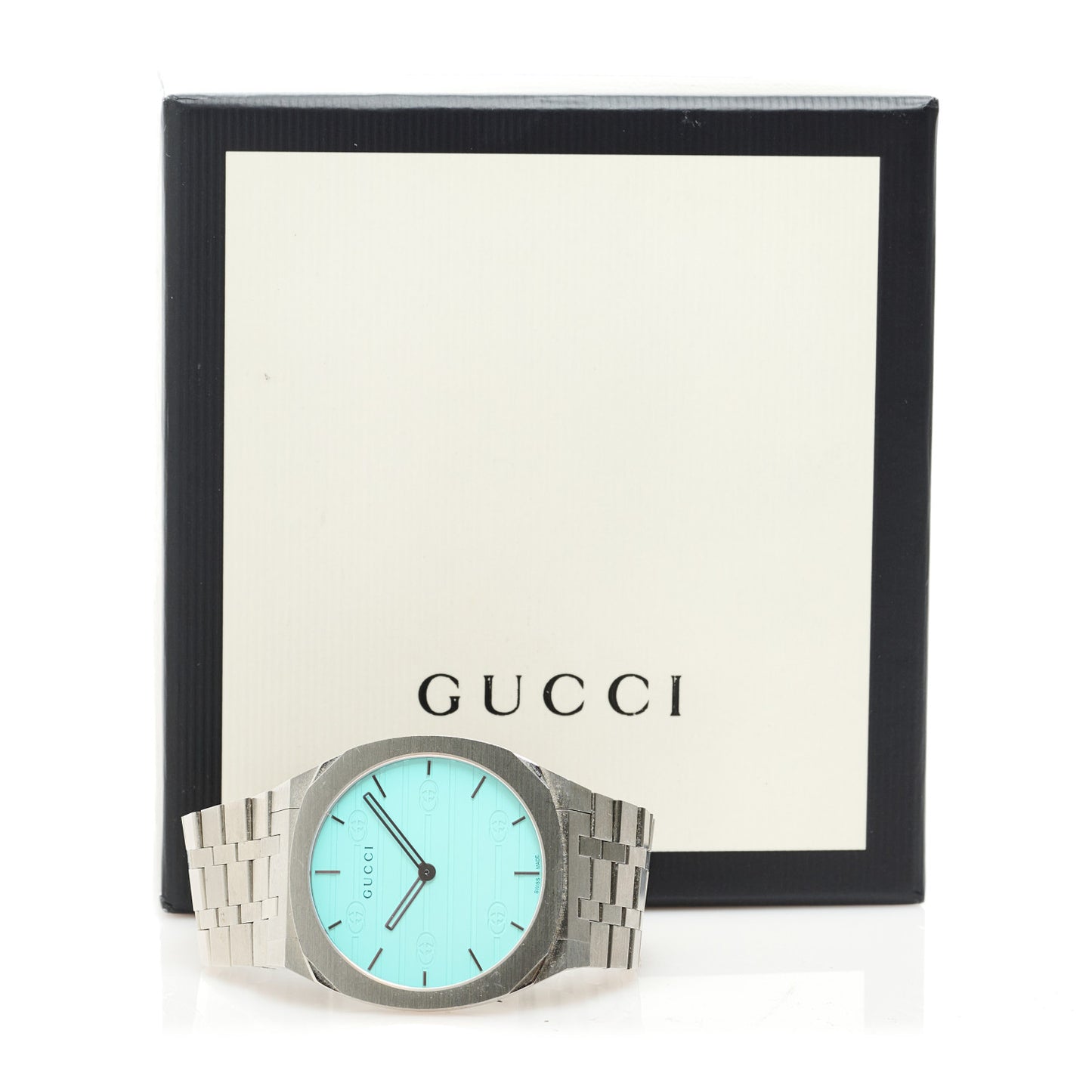 Stainless Steel 38mm 25H Quartz Watch Light Blue
