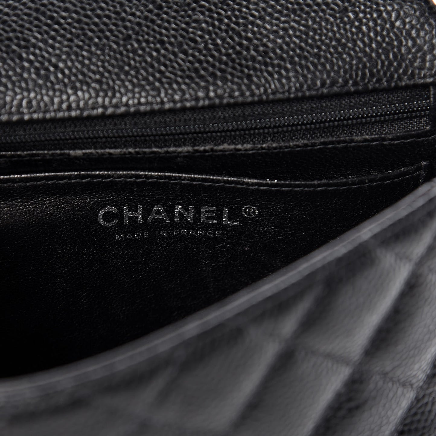 Caviar Quilted Mini Square Flap Black