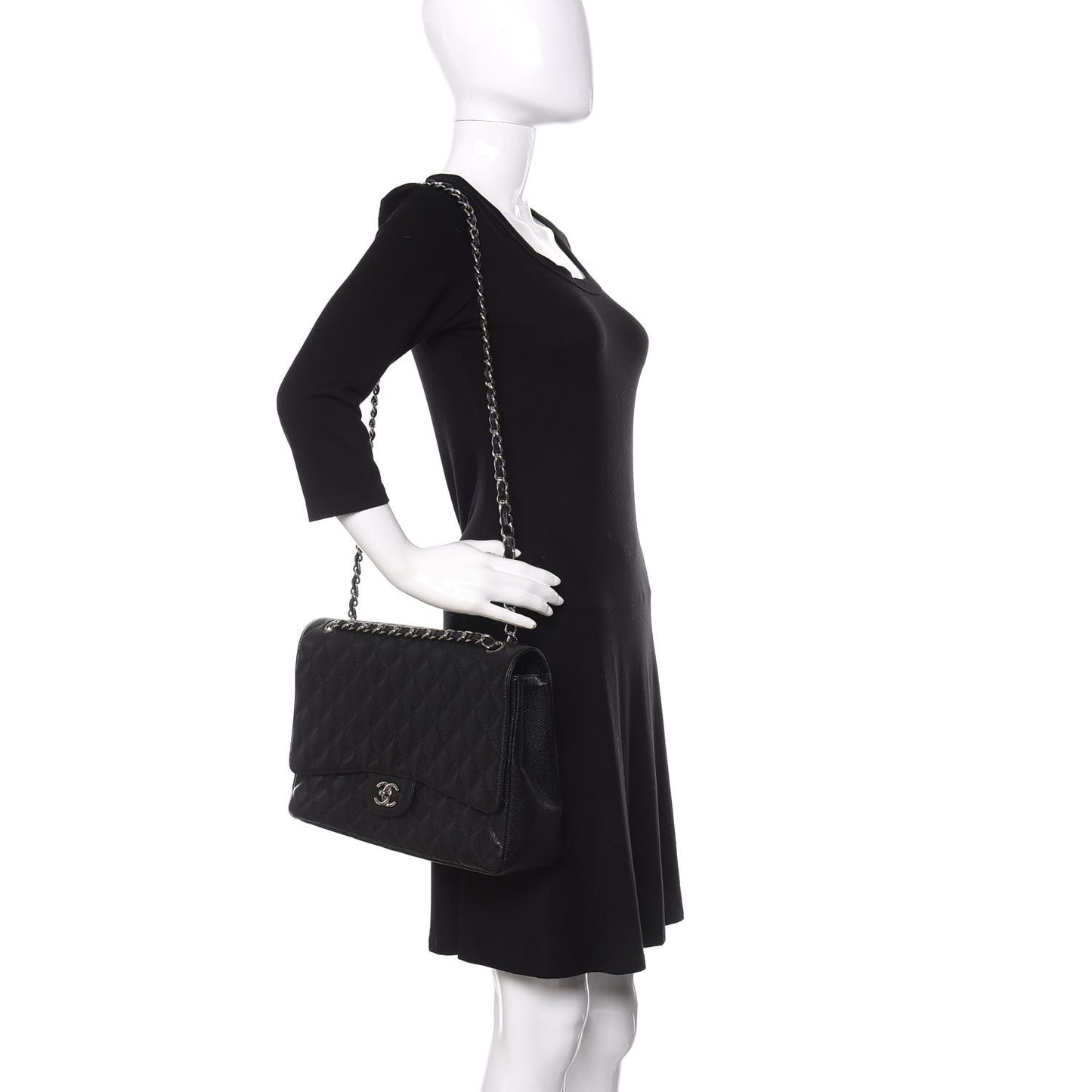 Caviar Quilted Maxi Single Flap Black
