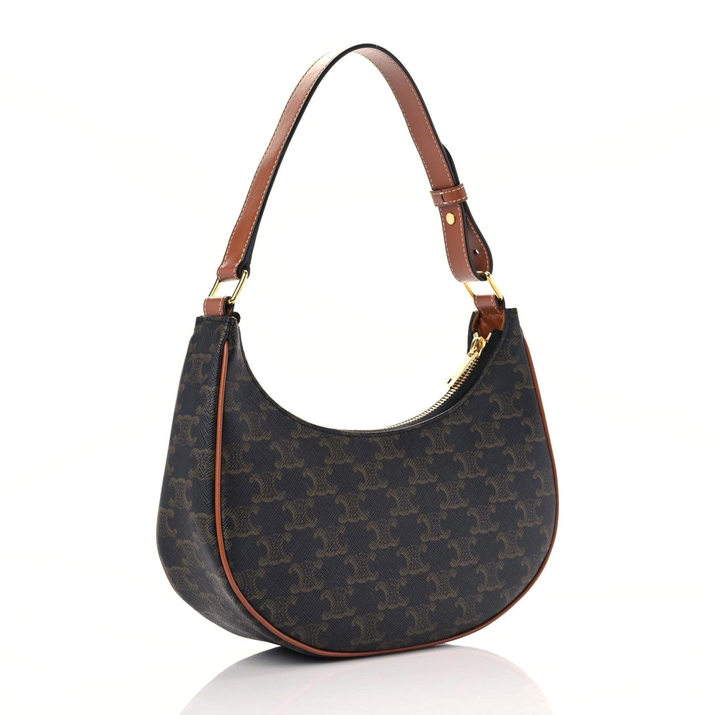 Triomphe Canvas Calfskin Ava Shoulder Bag Tan