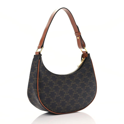 Celine Triomphe Canvas Calfskin Ava Shoulder Bag Tan 3 of 10