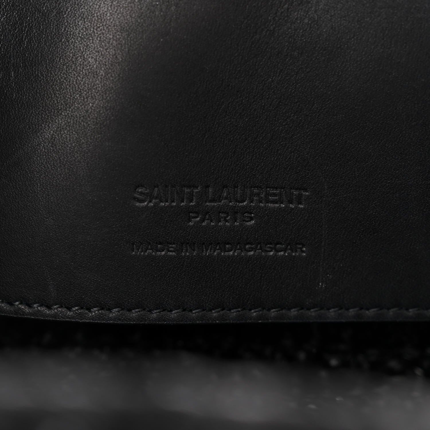 Saint Laurent Raffia Calfskin Monogram Le 37 Bucket Bag Black 7 of 11