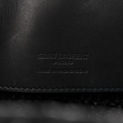Saint Laurent Raffia Calfskin Monogram Le 37 Bucket Bag Black 7 of 11