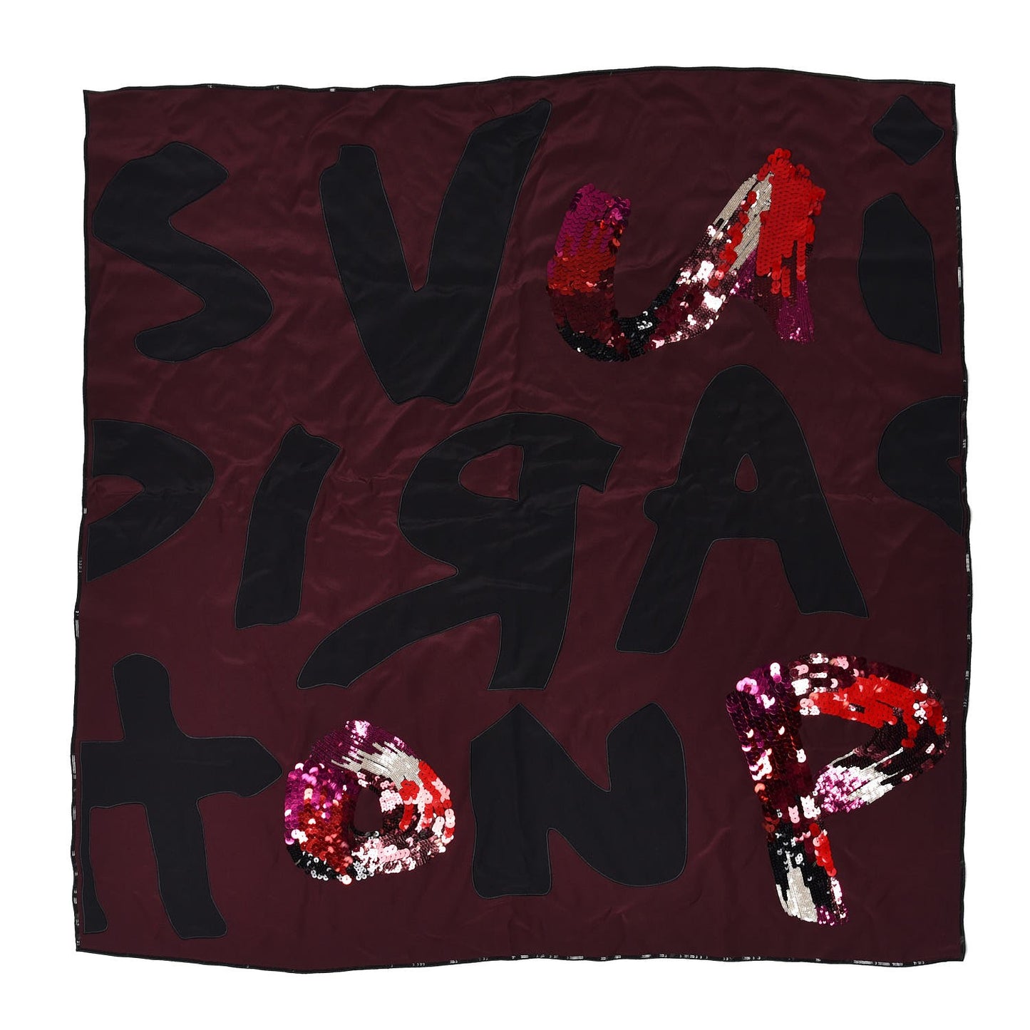 Silk Sequin Monogram Graffiti Shawl