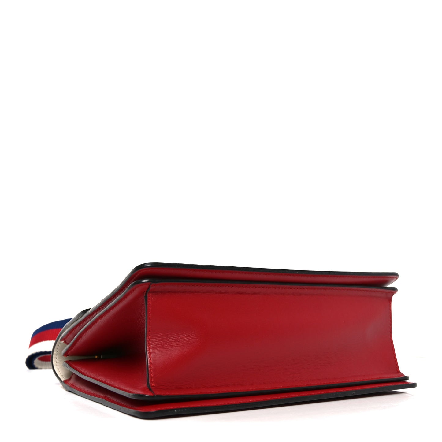 Calfskin Sylvie Web Small Queen Margaret Top Handle Bag Hibiscus Red Mystic White