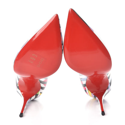 Christian Louboutin Patent Cinestripes Pigalle Follies 100 Pumps 38 Multi 5 of 8