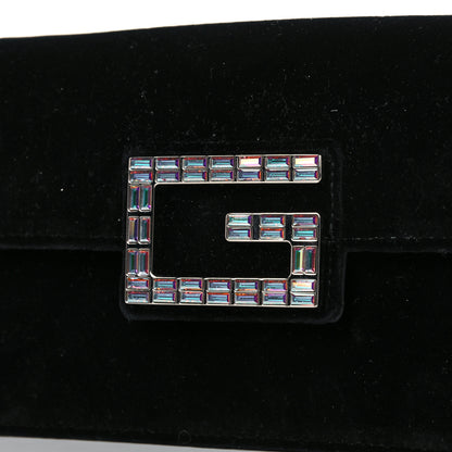 Gucci Velvet Crystal Square G Shoulder Bag Black 16 of 17