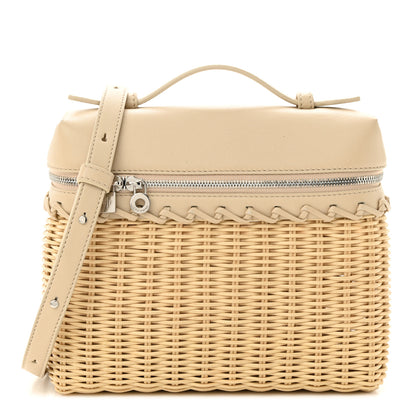 Loro Piana Wicker Calfskin North South L19 Extra Pocket Pouch Ivory 1 of 9