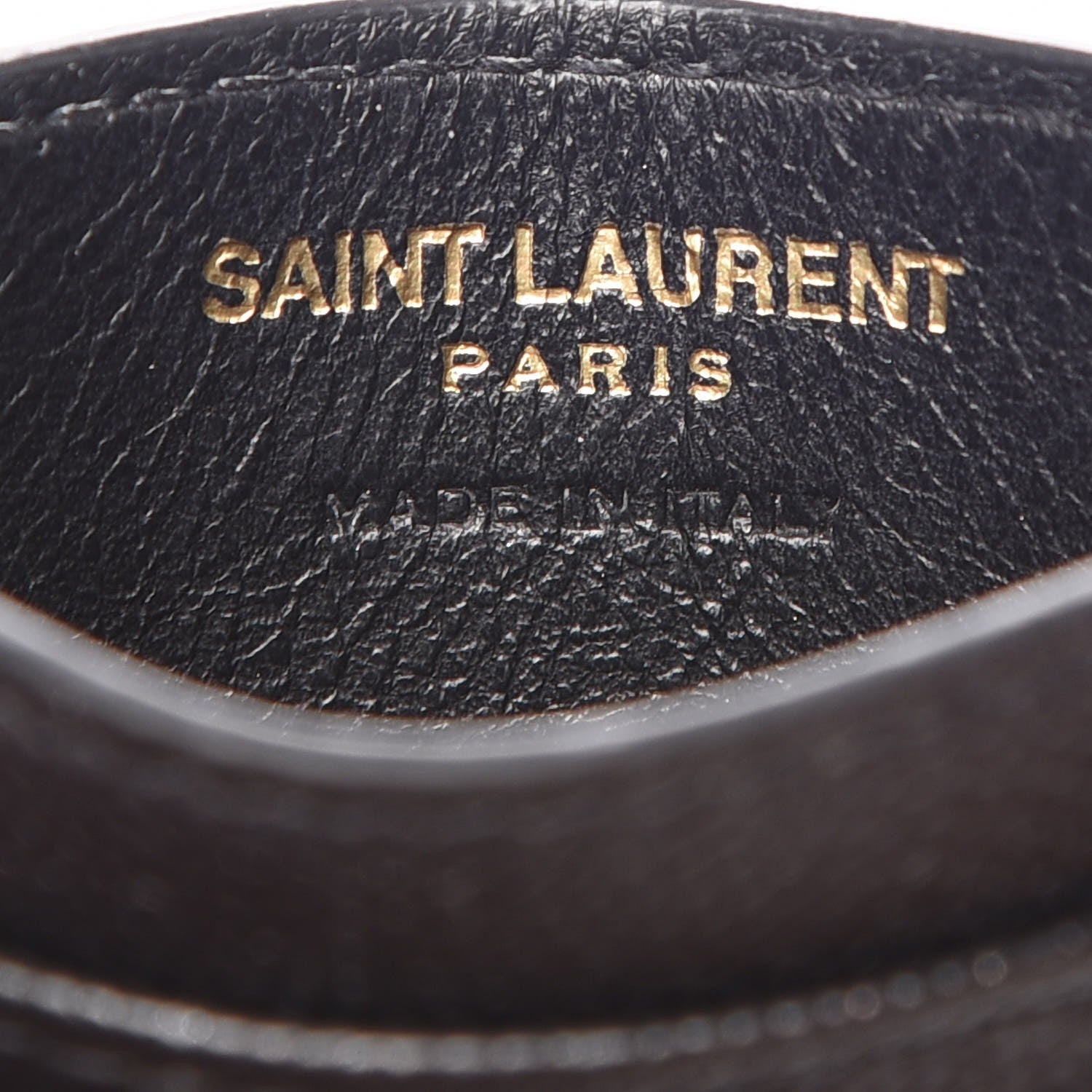 Saint Laurent Grain De Poudre Matelasse Chevron Monogram Credit Card Case Black 6 of 11
