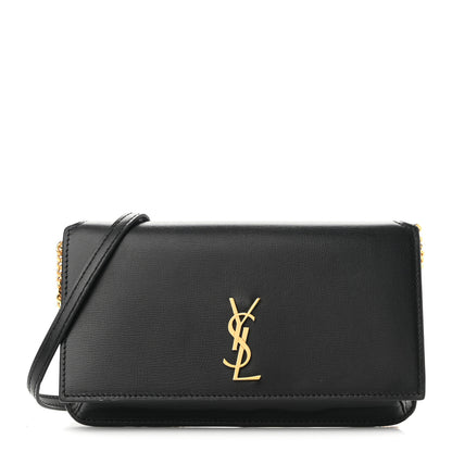Saint Laurent Smooth Calfskin Monogram Phone Holder Crossbody Black 1 of 9