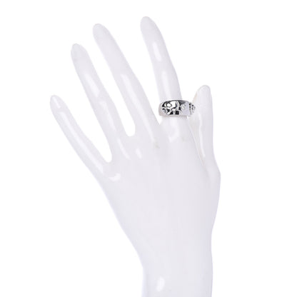 Chanel 18K White Gold Diamond Camelia Band Ring 52 6 2 of 5