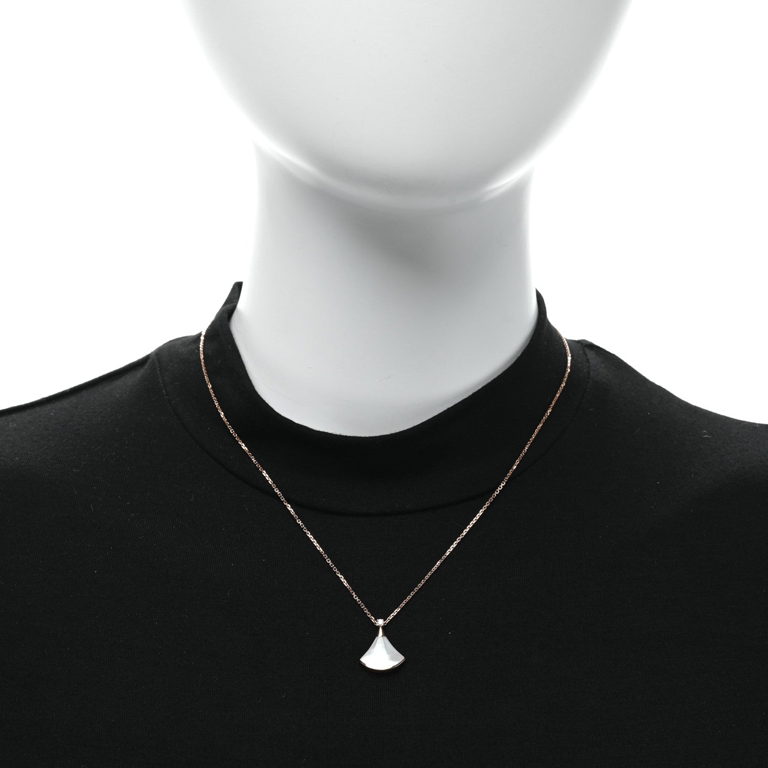 Bulgari 18K Rose Gold Diamond Mother of Pearl Small Divas' Dream Pendant Necklace 2 of 5