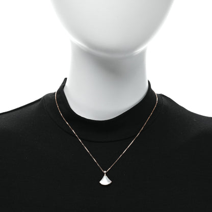 Bulgari 18K Rose Gold Diamond Mother of Pearl Small Divas' Dream Pendant Necklace 2 of 5