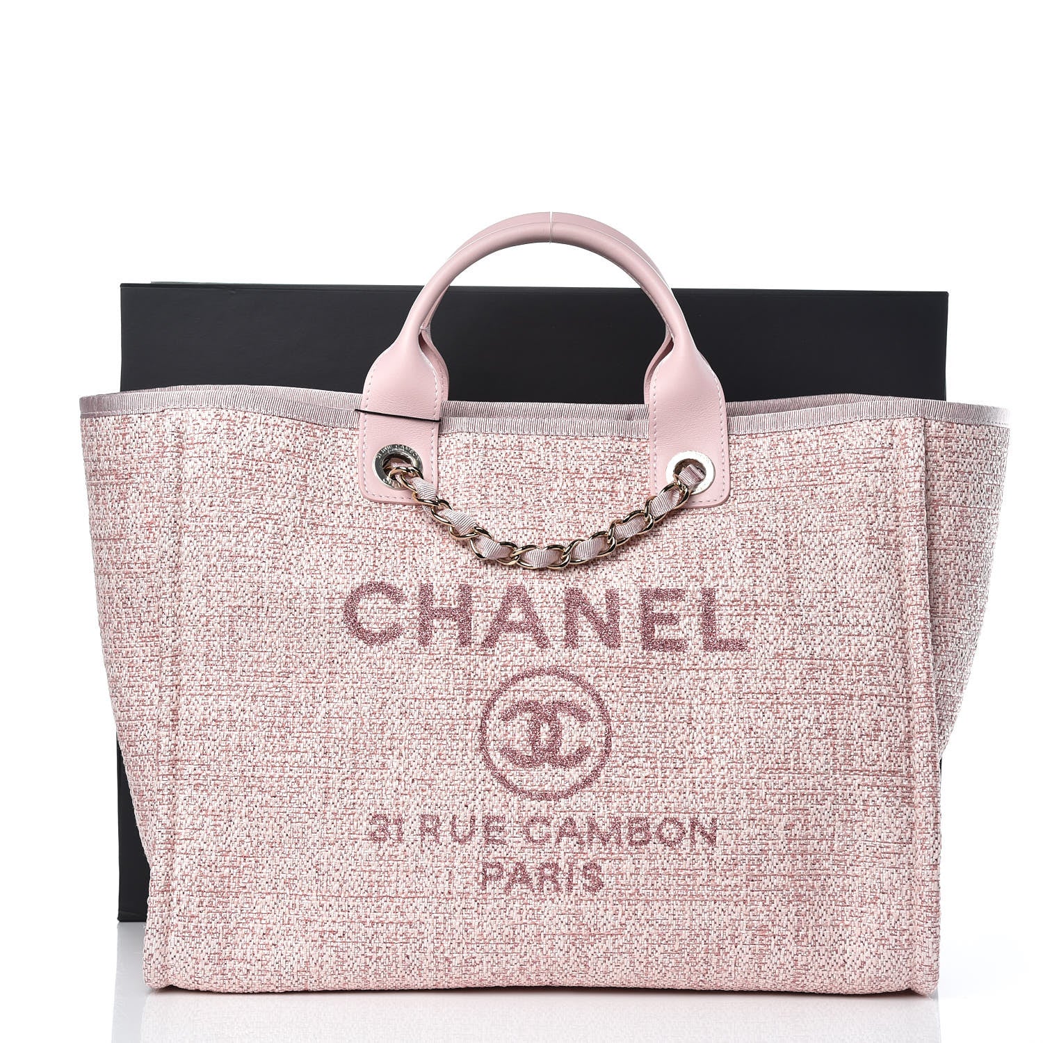 Chanel Canvas Large Deauville Tote Pink 10 of 10