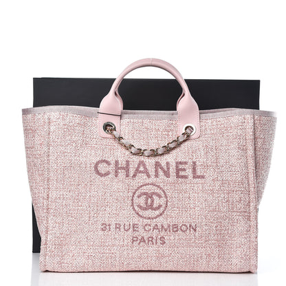 Chanel Canvas Large Deauville Tote Pink 10 of 10
