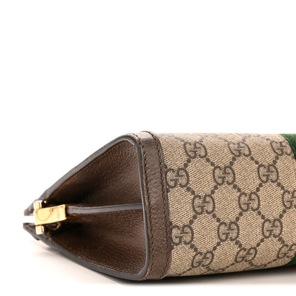 Gucci GG Supreme Monogram Web Small Ophidia Chain Shoulder Bag Brown 9 of 13