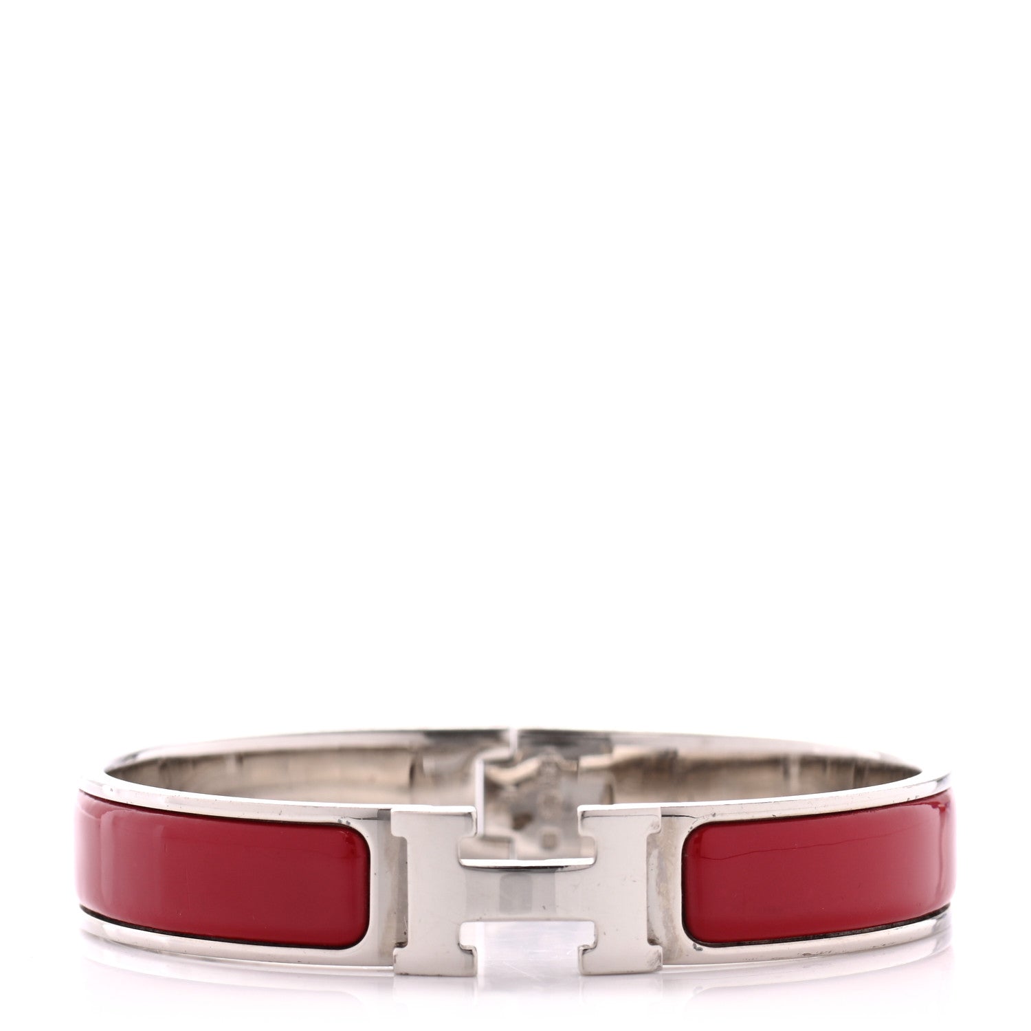 Hermes Enamel Narrow Clic Clac H Bracelet PM Red 1 of 4