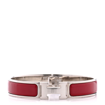 Hermes Enamel Narrow Clic Clac H Bracelet PM Red 1 of 4