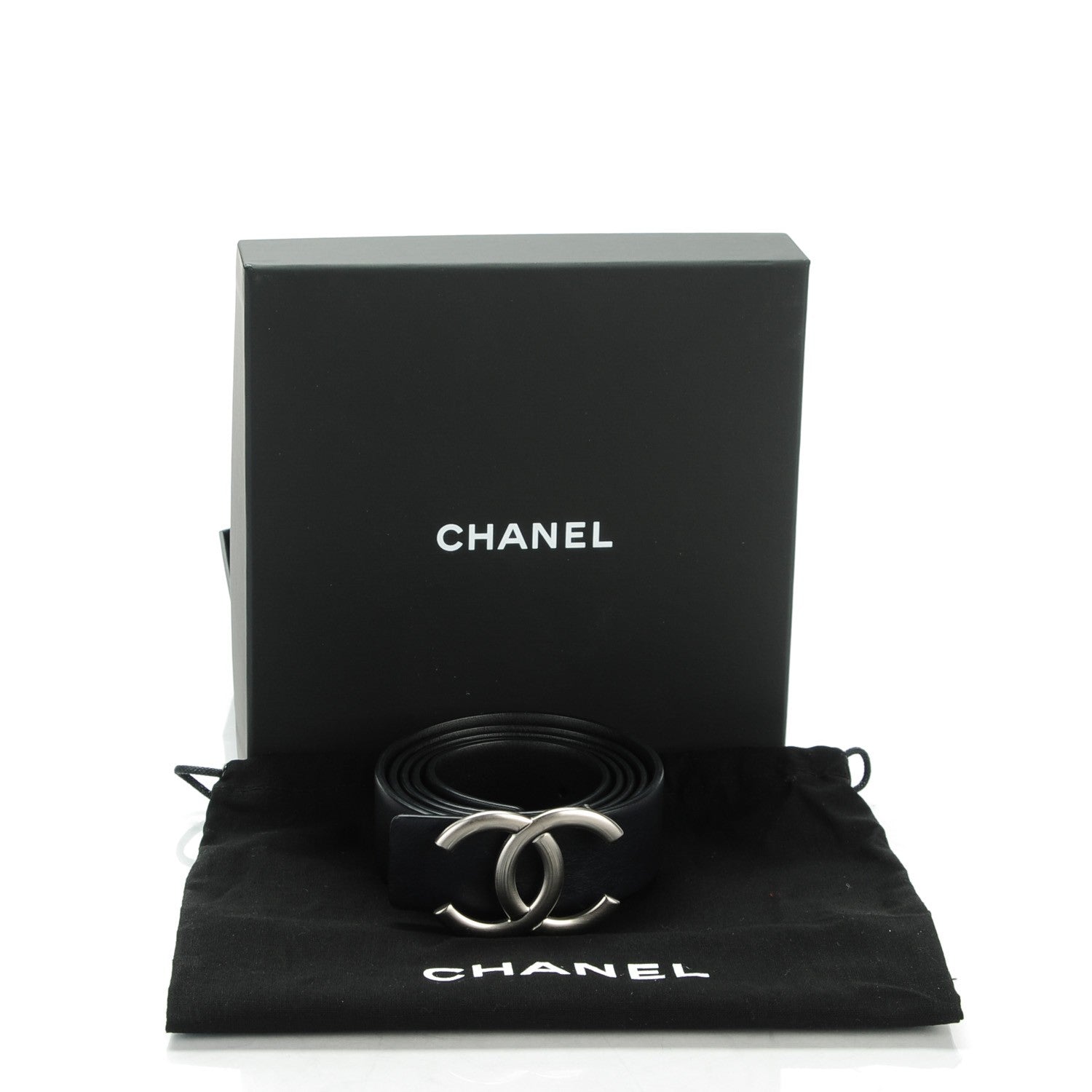 Chanel Calfskin CC Reversible Skinny Belt 95 38 Black Navy 3 of 10