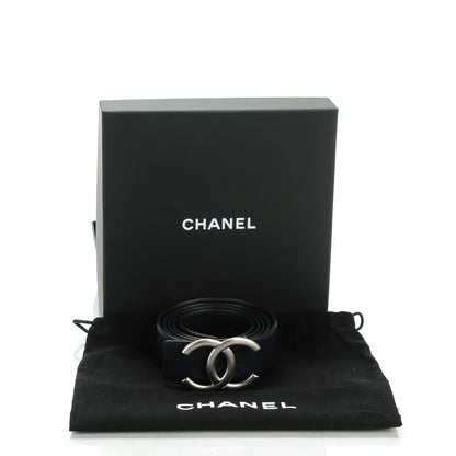 Chanel Calfskin CC Reversible Skinny Belt 95 38 Black Navy 3 of 10