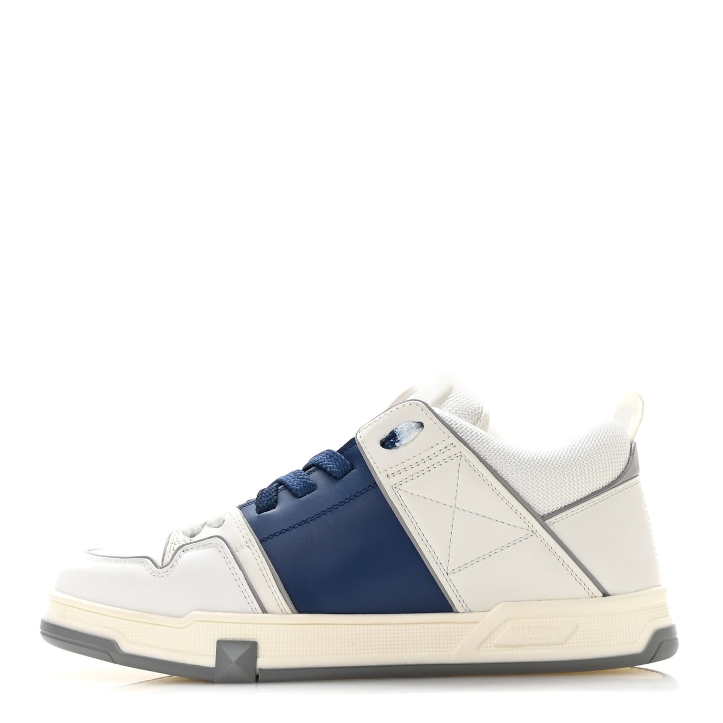 Mesh Calfskin Rockstud Womens Platform Sneakers 40 Silver Multicolor