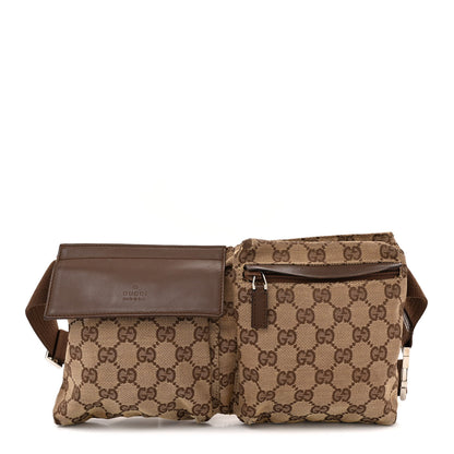 Gucci GG Monogram Web Double Pocket Belt Bag Ebony 1 of 17
