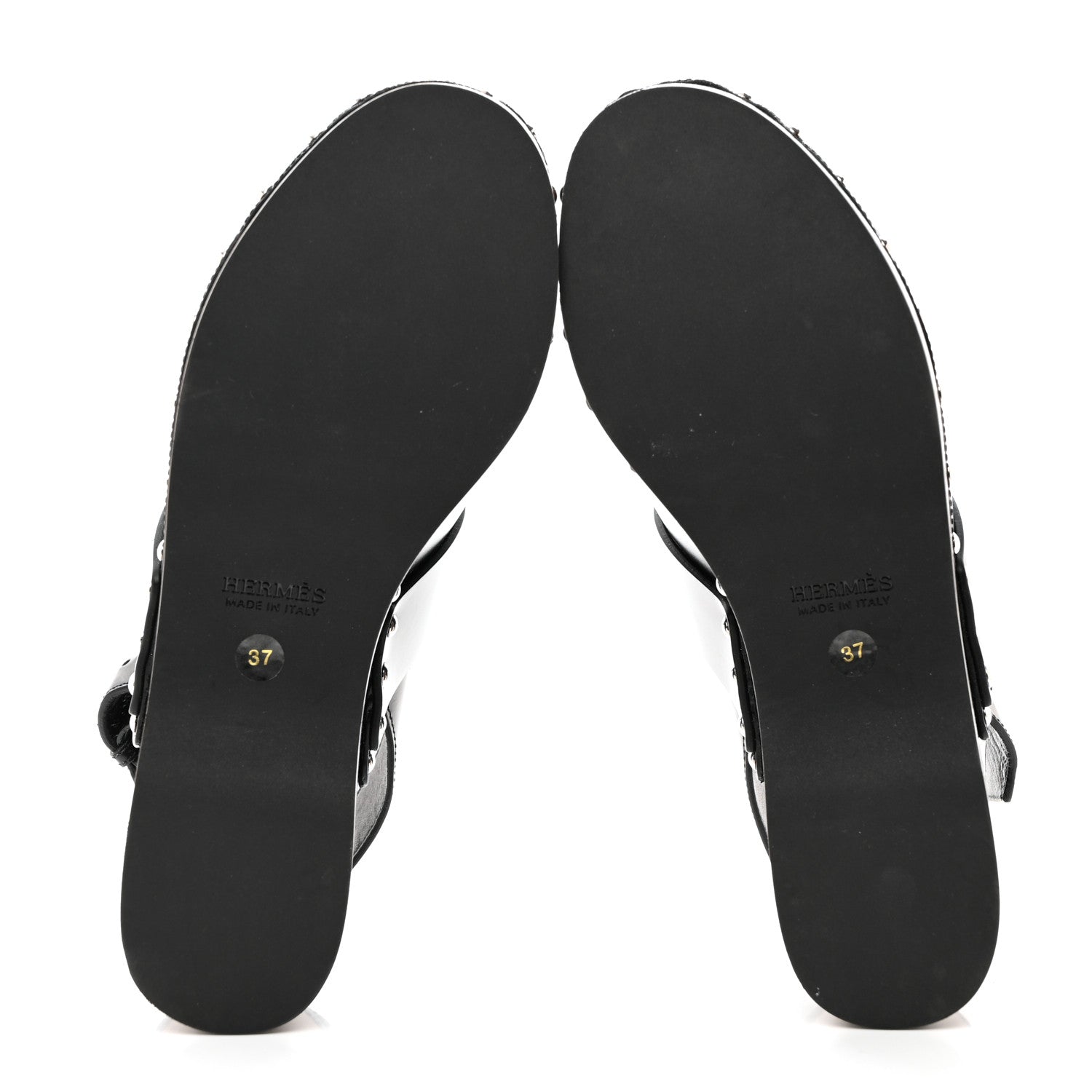 Hermes Toscan Calfskin Hermione Mules 37 Black 5 of 8