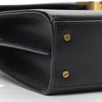 Saint Laurent Grain de Poudre Mini Classic Monogram Cassandra Top Handle Black 8 of 9