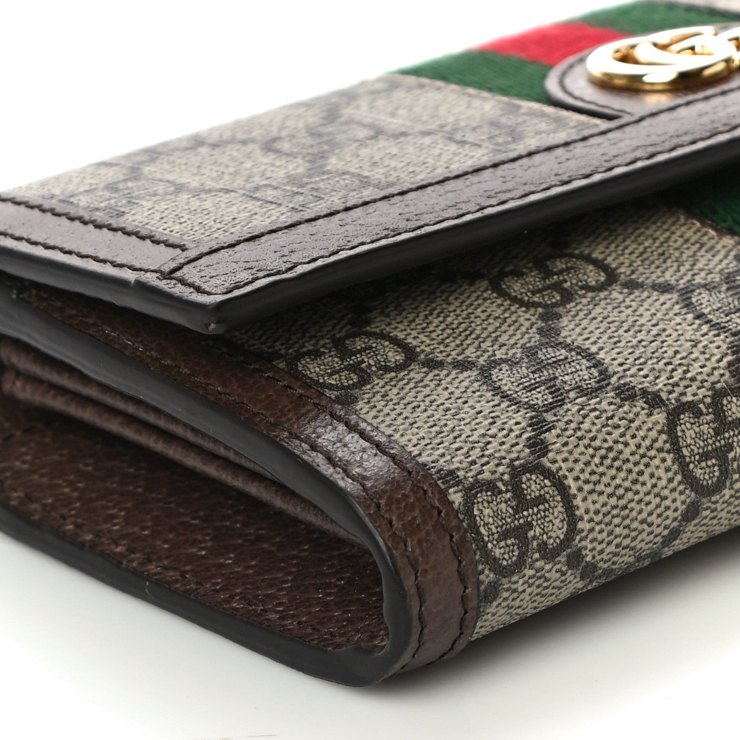 Gucci GG Supreme Monogram Web Ophidia Continental Wallet Brown 8 of 9